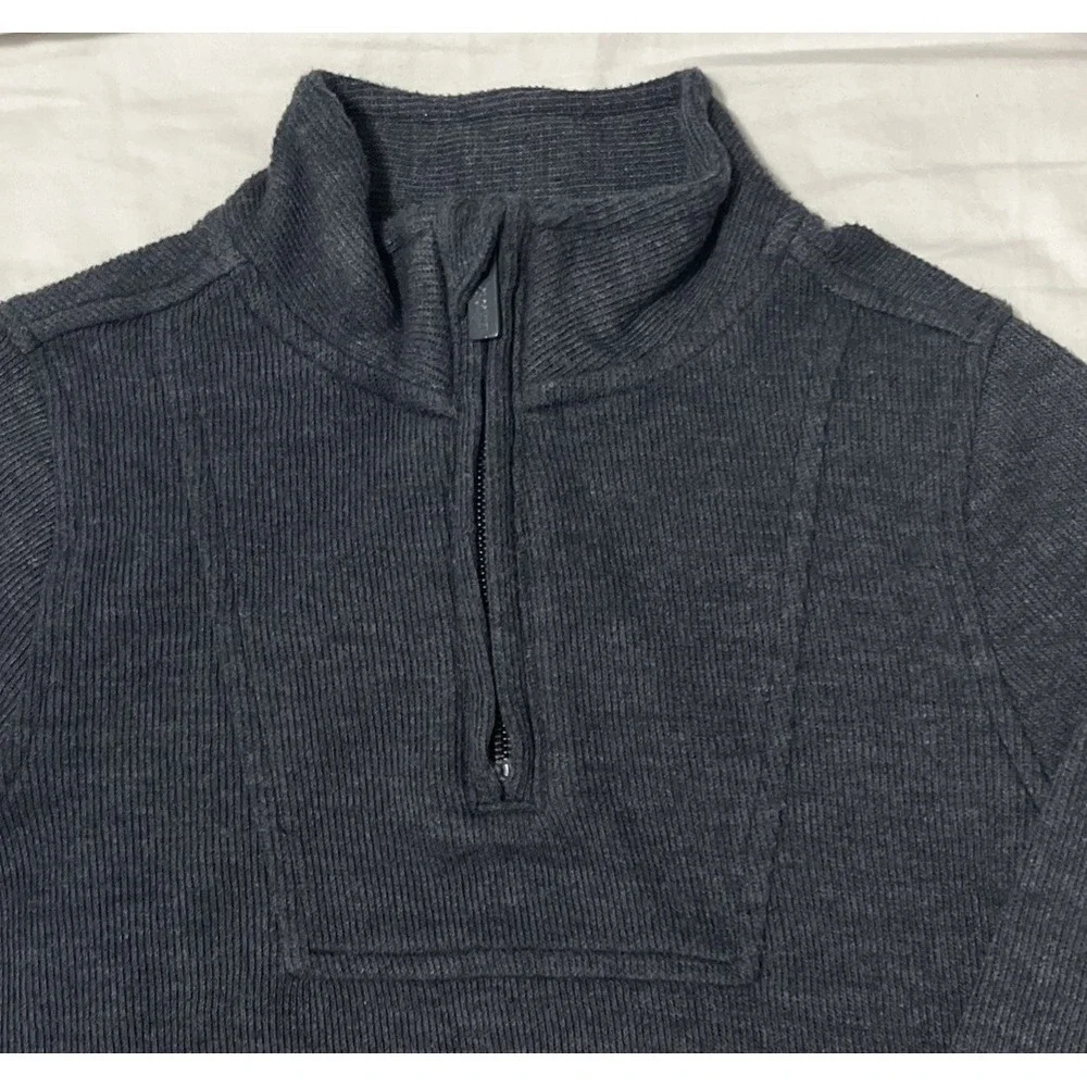 Old Navy Boys 1/4 Zip Gray Ribbed Pullover Sweater Size 5T